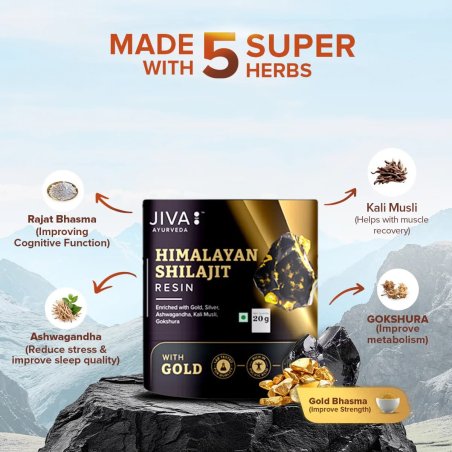 Himalajų mumijus (Shilajit) su auksu Jiva Ayurveda 20g